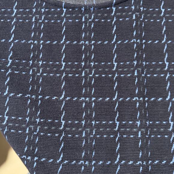 J.Jill Women’s 2X Navy Blue Knit Shift Dress Windowpane Plaid 3/4 Sleeve Plus - Picture 4 of 5